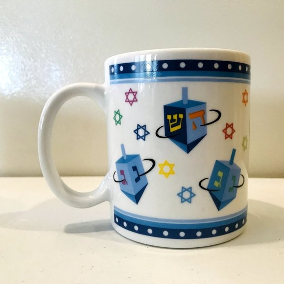 Rite Light Susan Fischer Weis Hanukkah Mugs Menorah Dreidel Set of 3 - Picture 7 of 7